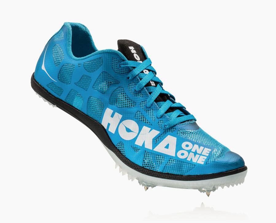 Spikes Womens - Hoka One One Rocket X - Blue/White - YLFVMWR-58